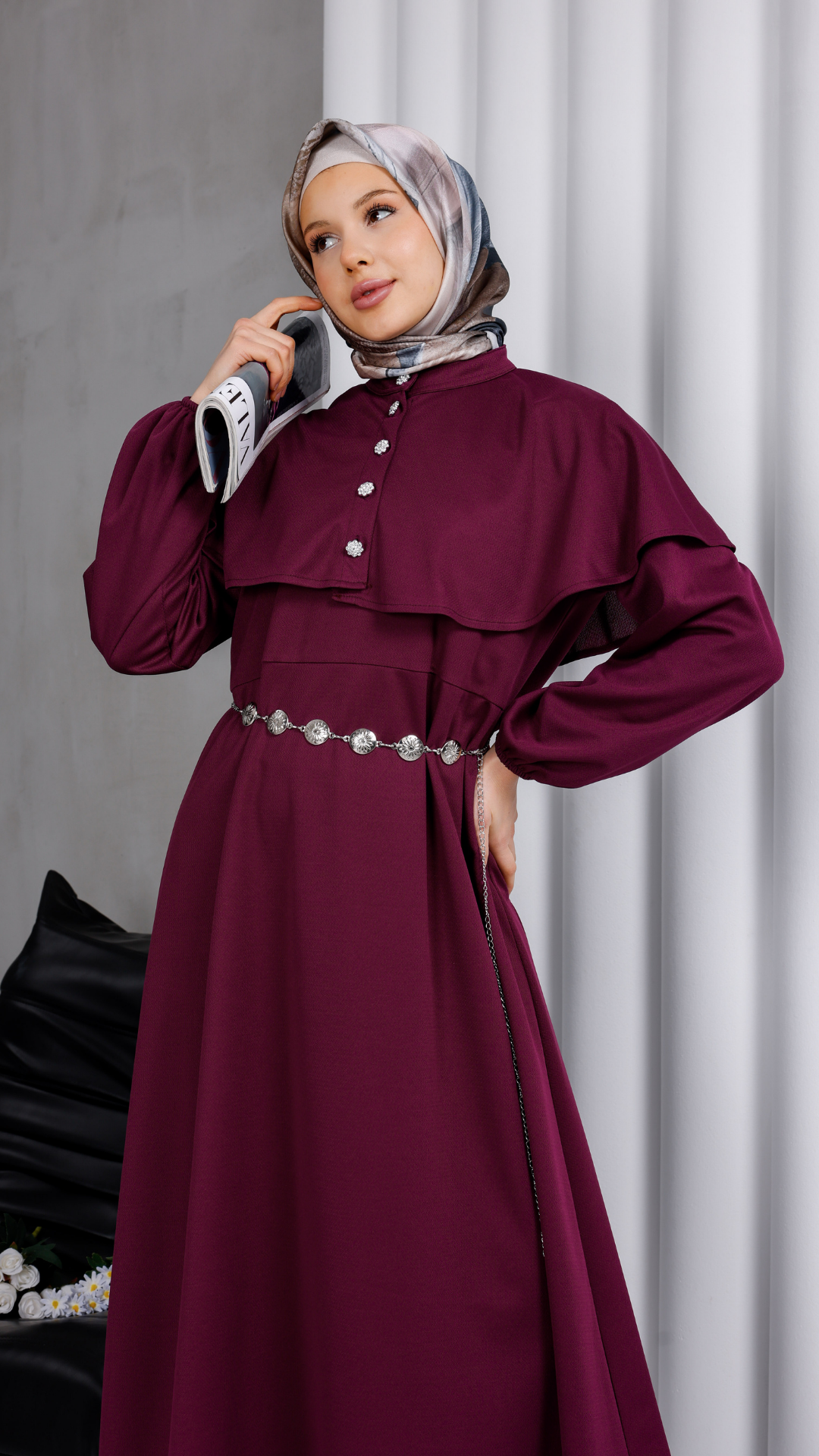 Kemerli Mira Elbise-Bordu